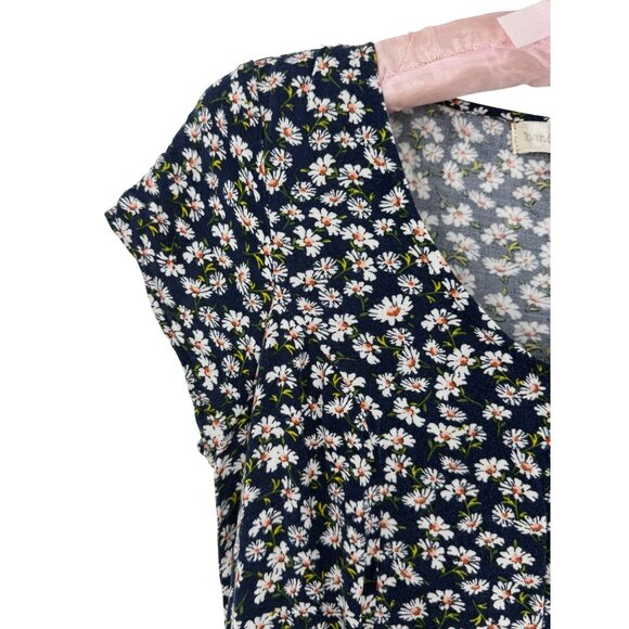 Band Of Gypsys Blue Floral Cottagecore Button Down Mini Dress Retro Y2K Revive - Picture 3 of 15